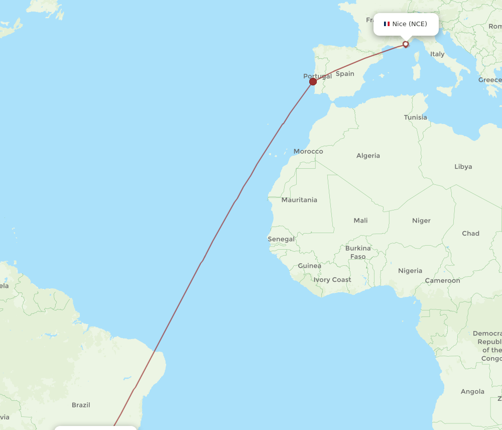 VCP-NCE flight routes
