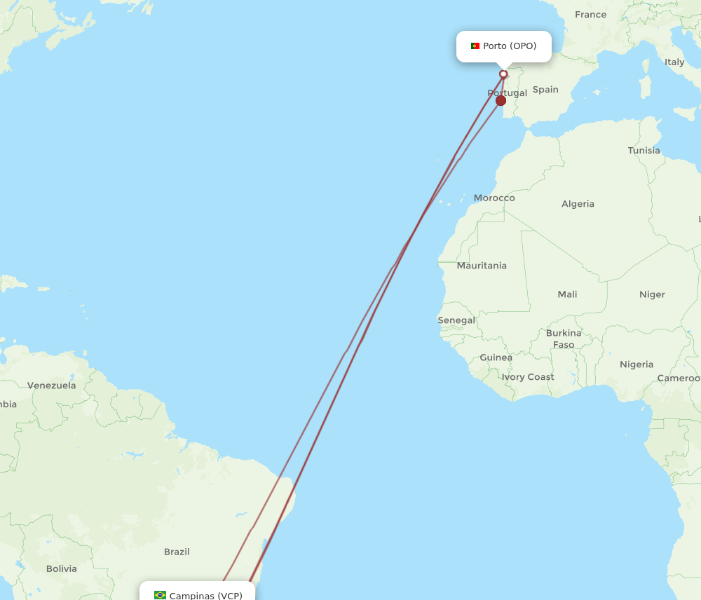 VCP-OPO flight routes
