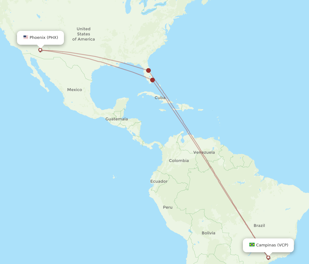 VCP-PHX flight routes