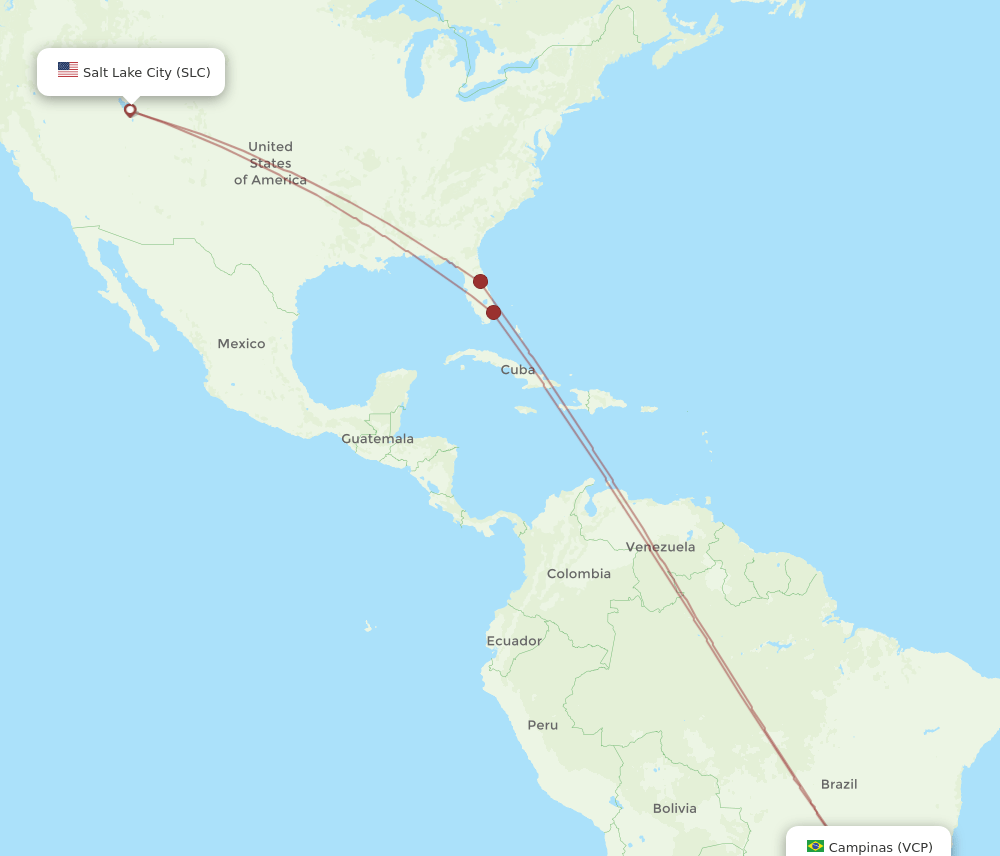 VCP-SLC flight routes