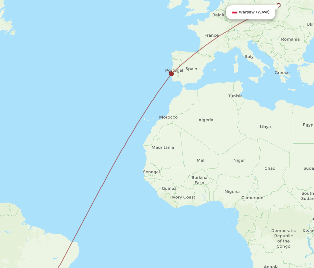 VCP to WAW flights and routes map