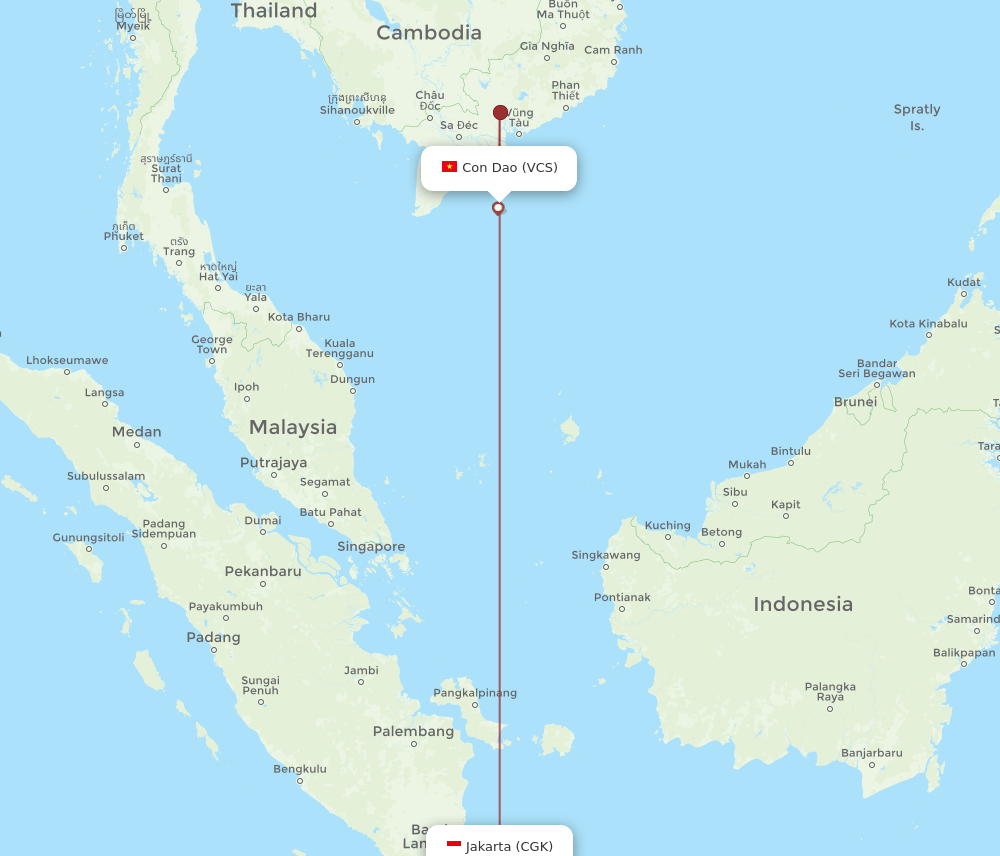 VCS-CGK flight routes