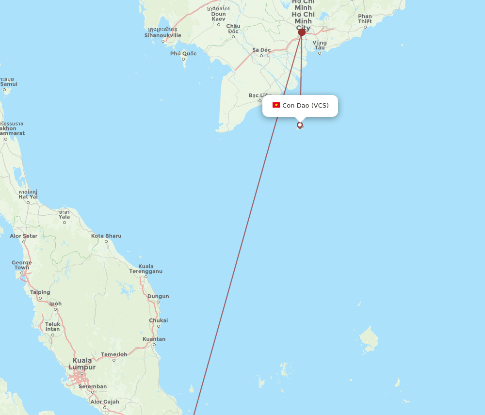 VCS-SIN flight routes