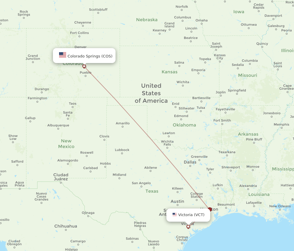 VCT-COS flight routes