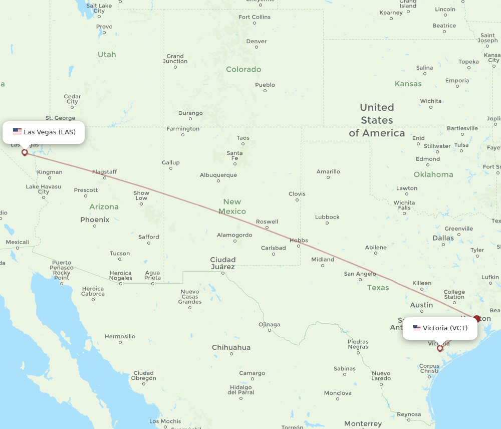 VCT-LAS flight routes