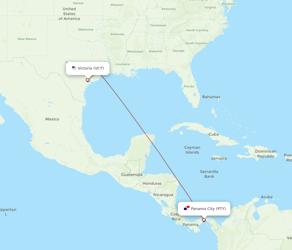 VCT-PTY flight routes