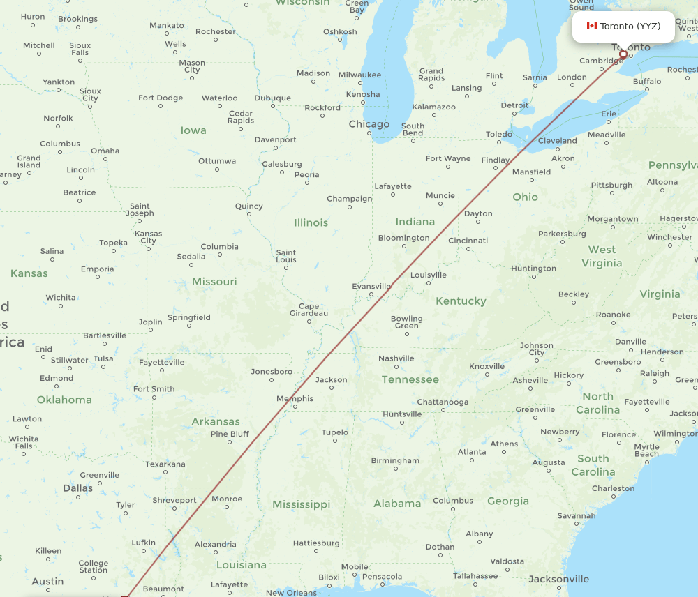 VCT-YYZ flight routes
