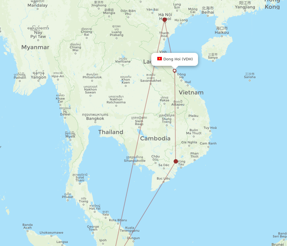 VDH-KUL flight routes