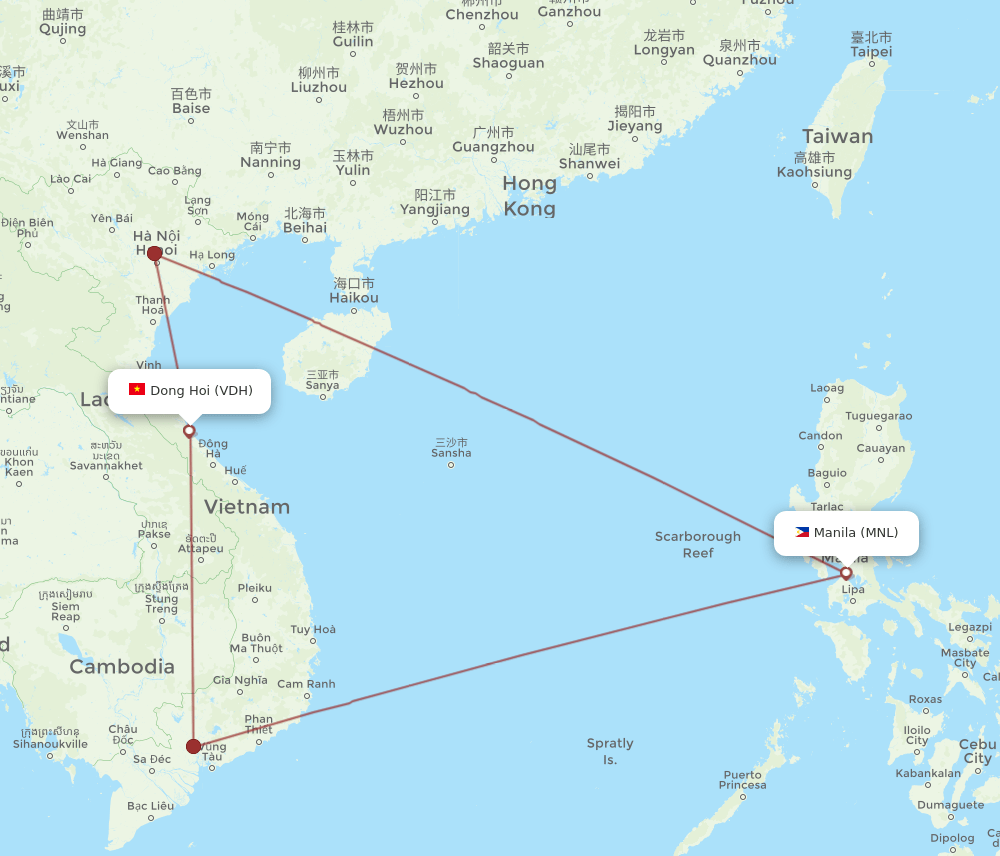 VDH to MNL flights and routes map