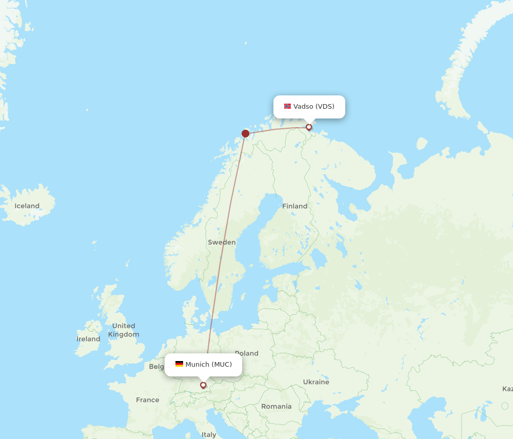 VDS to MUC flights and routes map