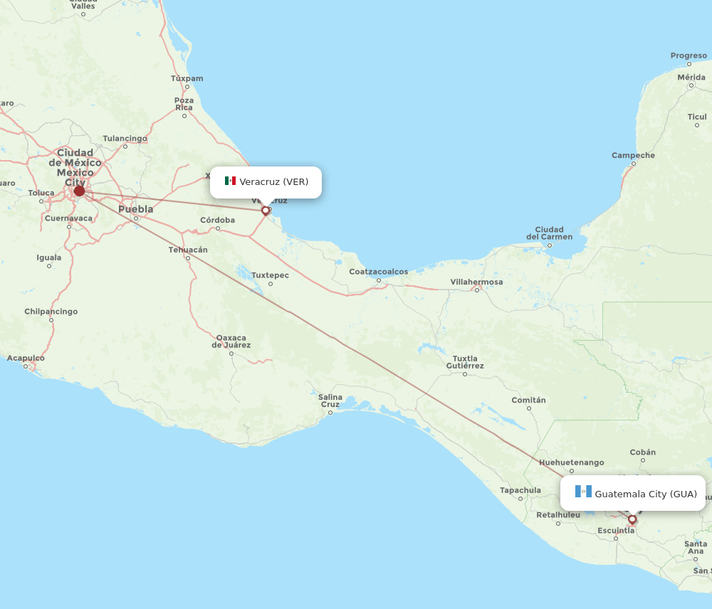 VER-GUA flight routes