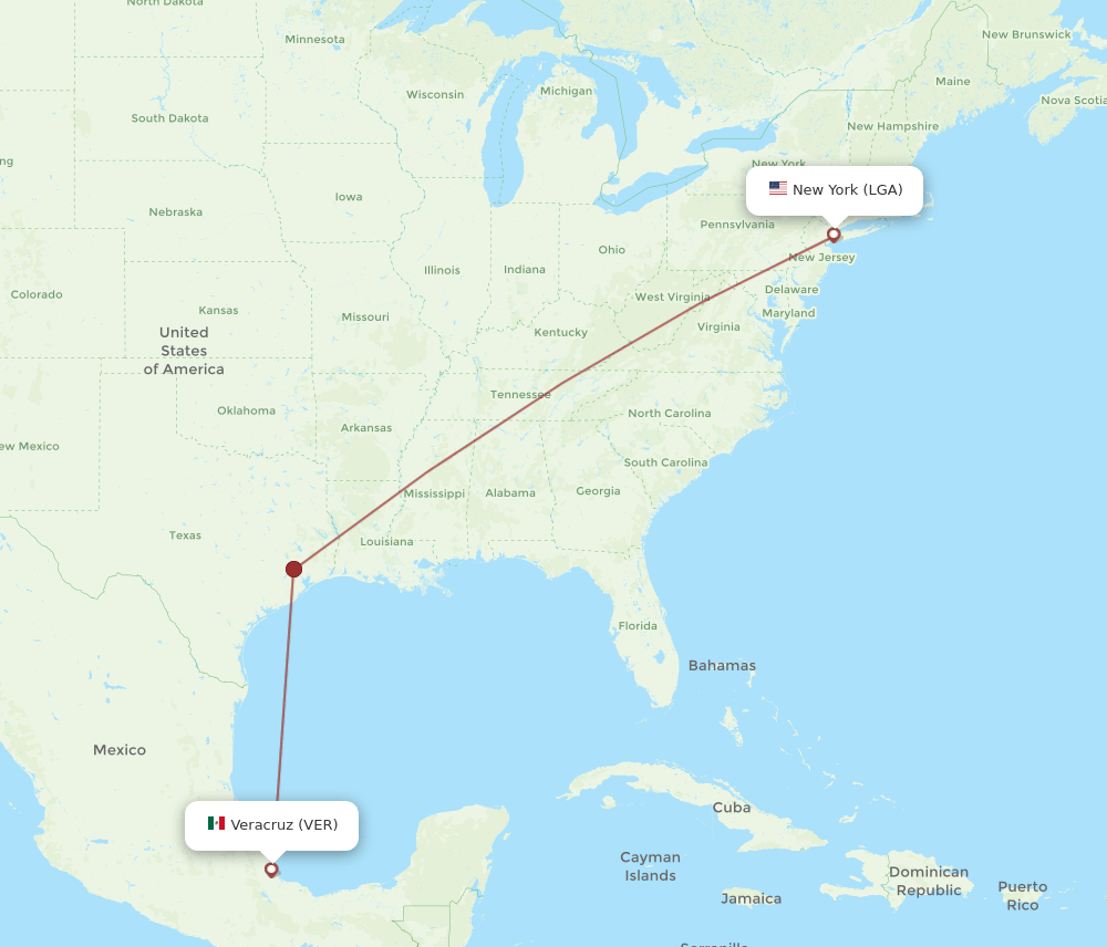 VER-LGA flight routes