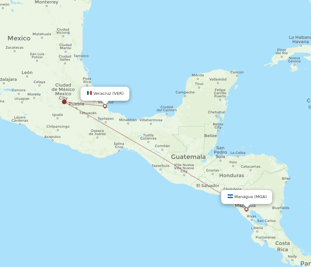 VER-MGA flight routes