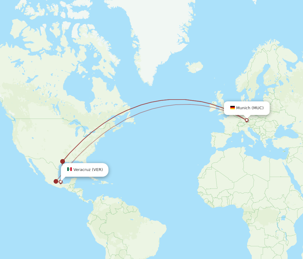 VER to MUC flights and routes map