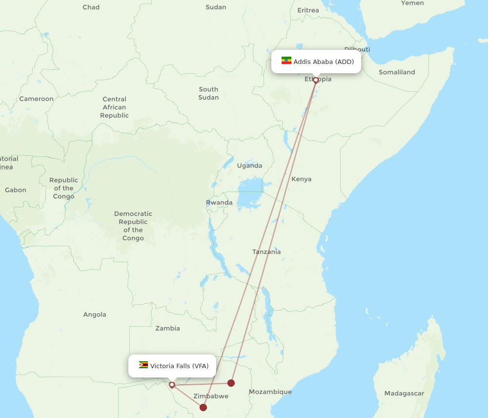 VFA to ADD flights and routes map