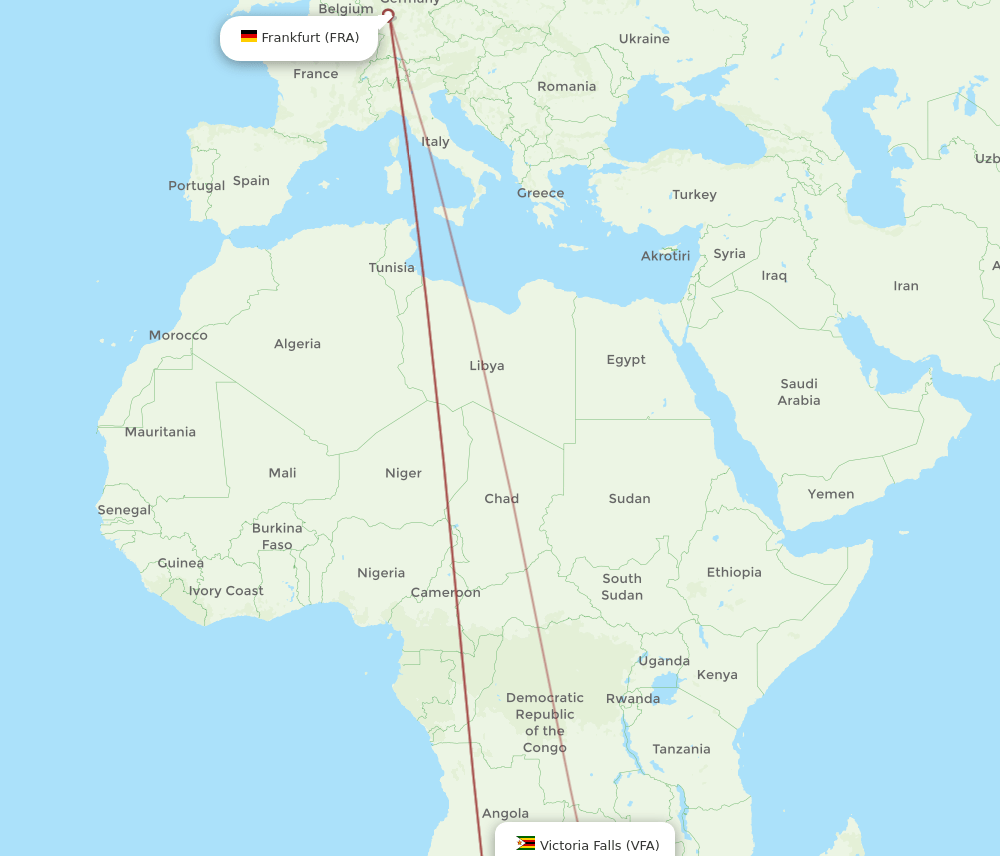 VFA to FRA flights and routes map