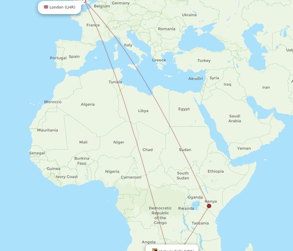 VFA-LHR flight routes
