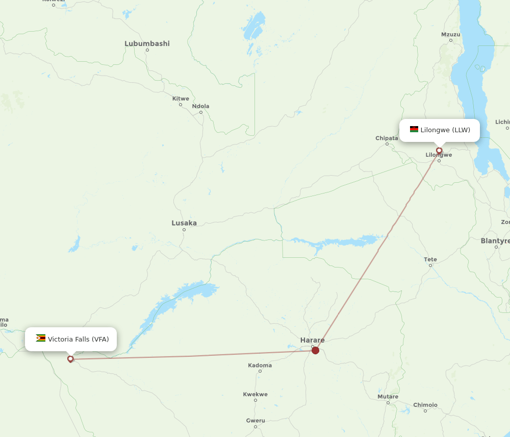 VFA-LLW flight routes