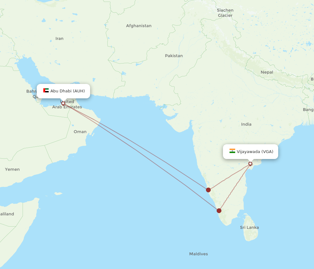 VGA to AUH flights and routes map