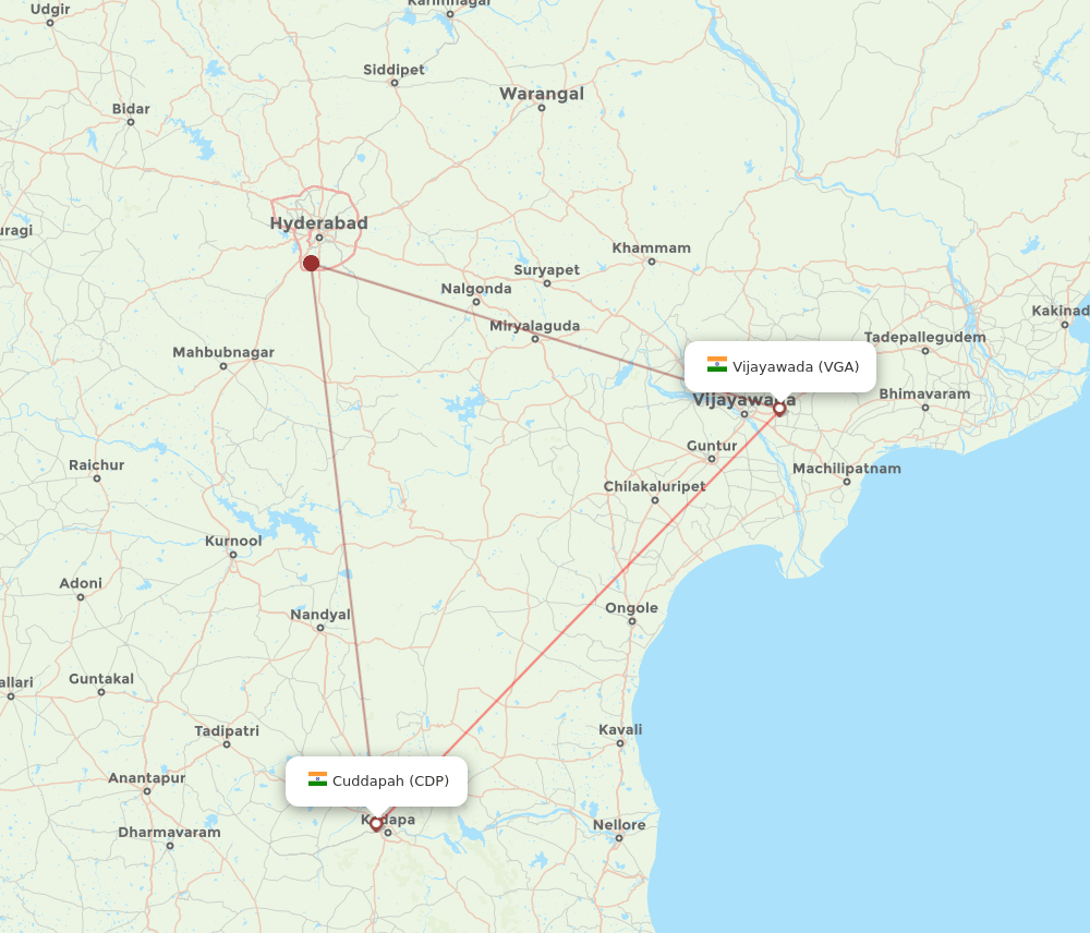 VGA to CDP flights and routes map