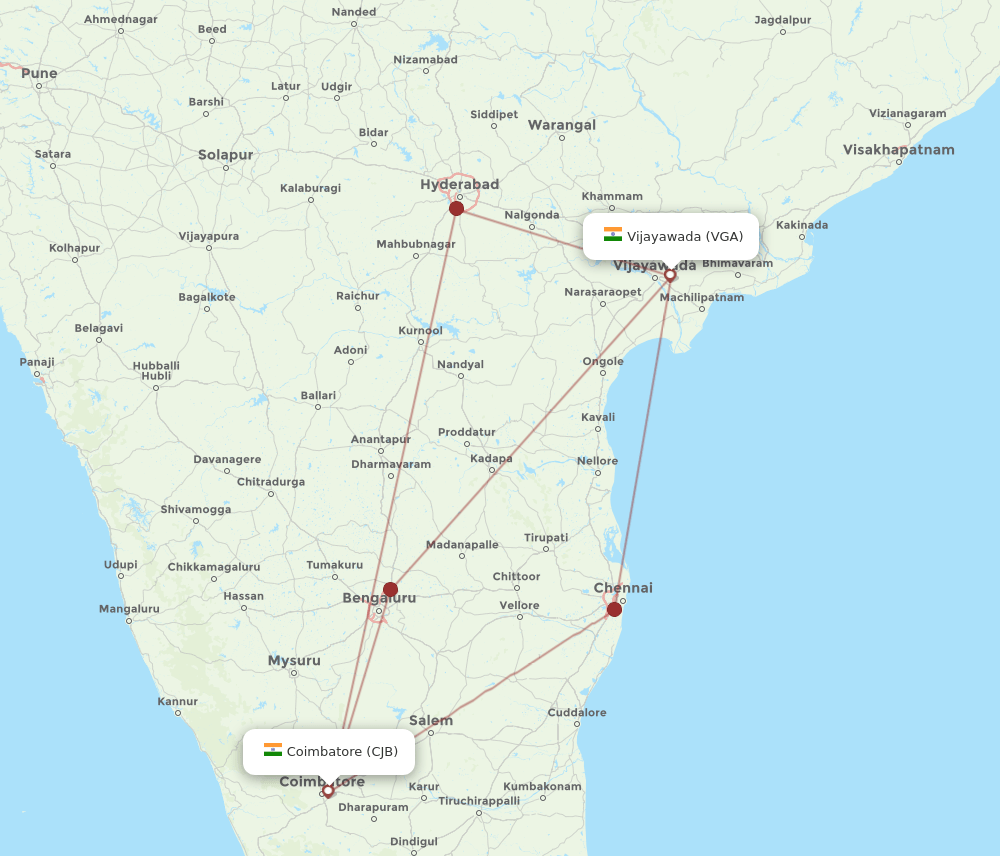VGA-CJB flight routes