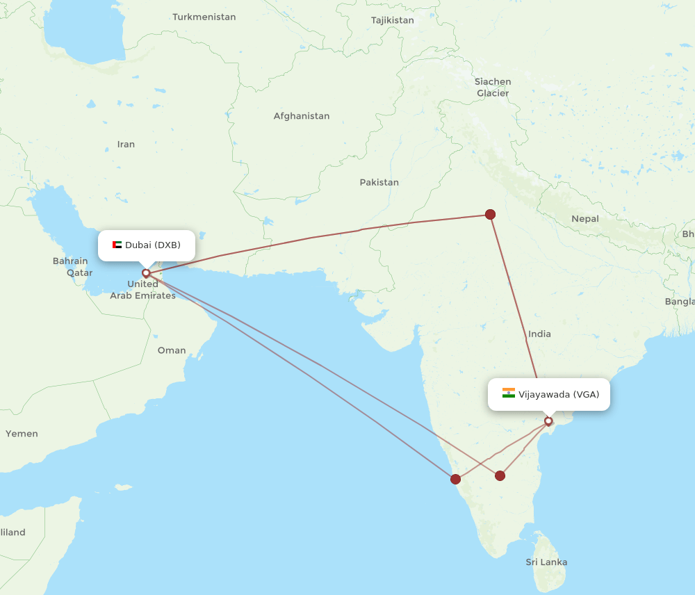 VGA-DXB flight routes