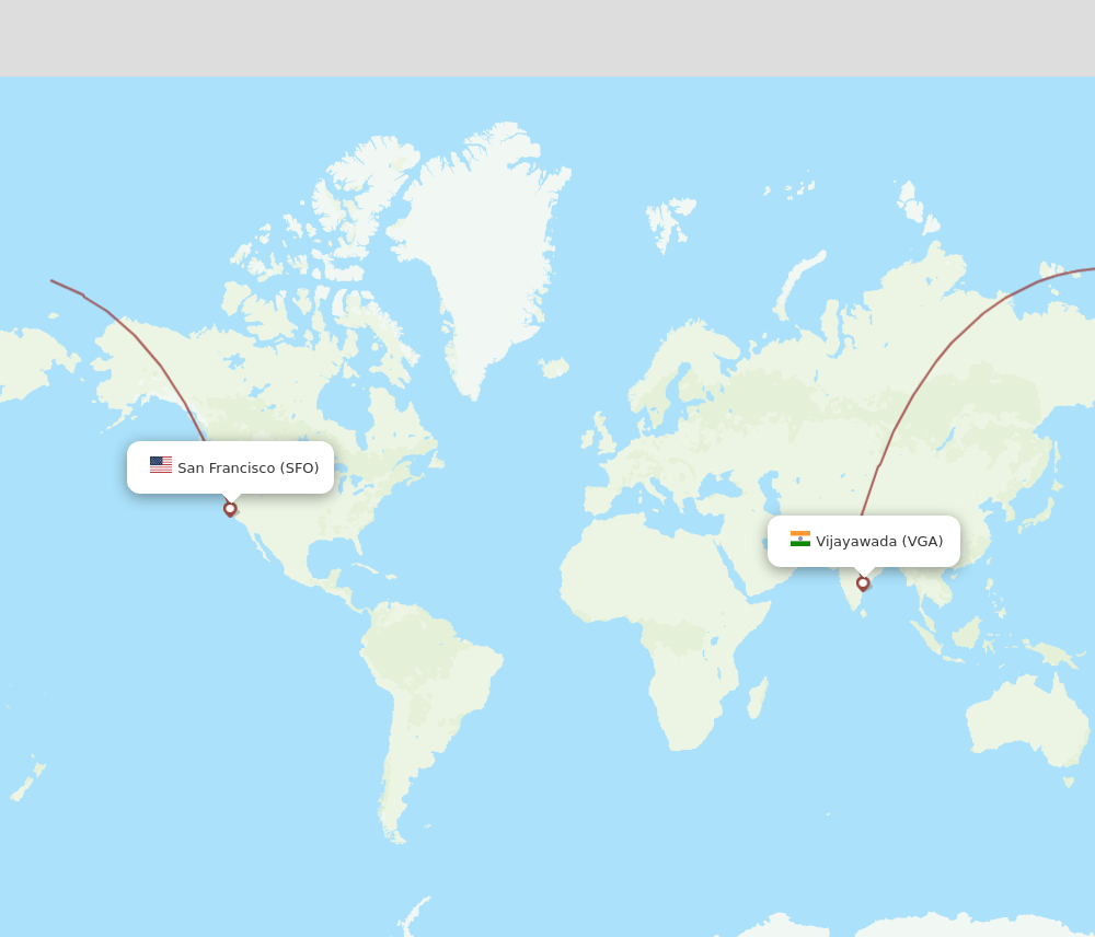 VGA to SFO flights and routes map