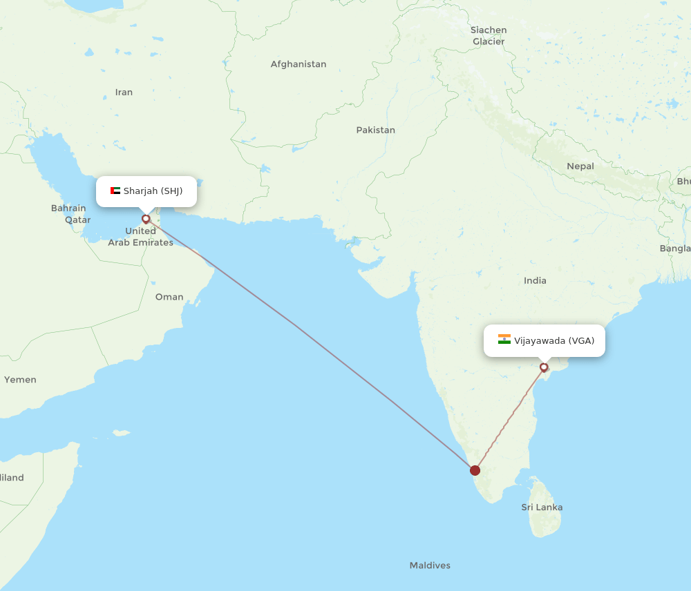 VGA-SHJ flight routes