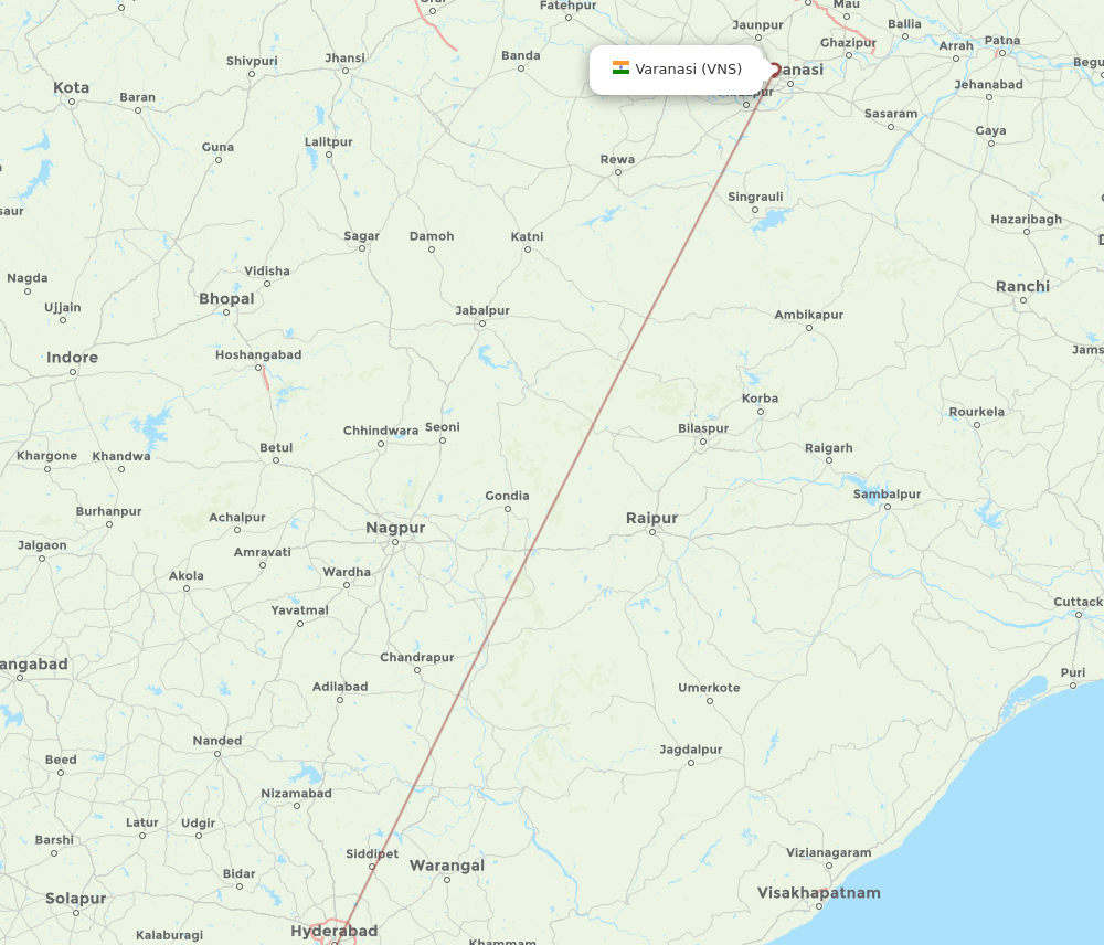 VGA-VNS flight routes