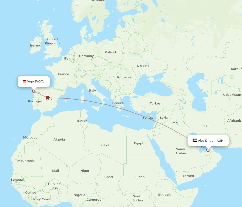 VGO-AUH flight routes