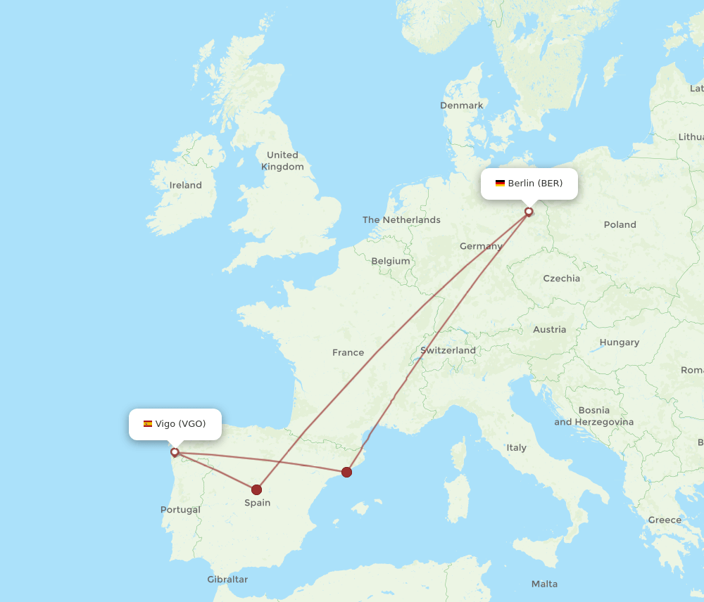 VGO to BER flights and routes map