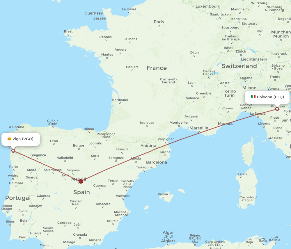 VGO-BLQ flight routes