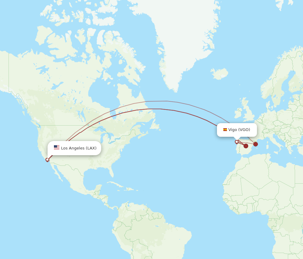 VGO-LAX flight routes