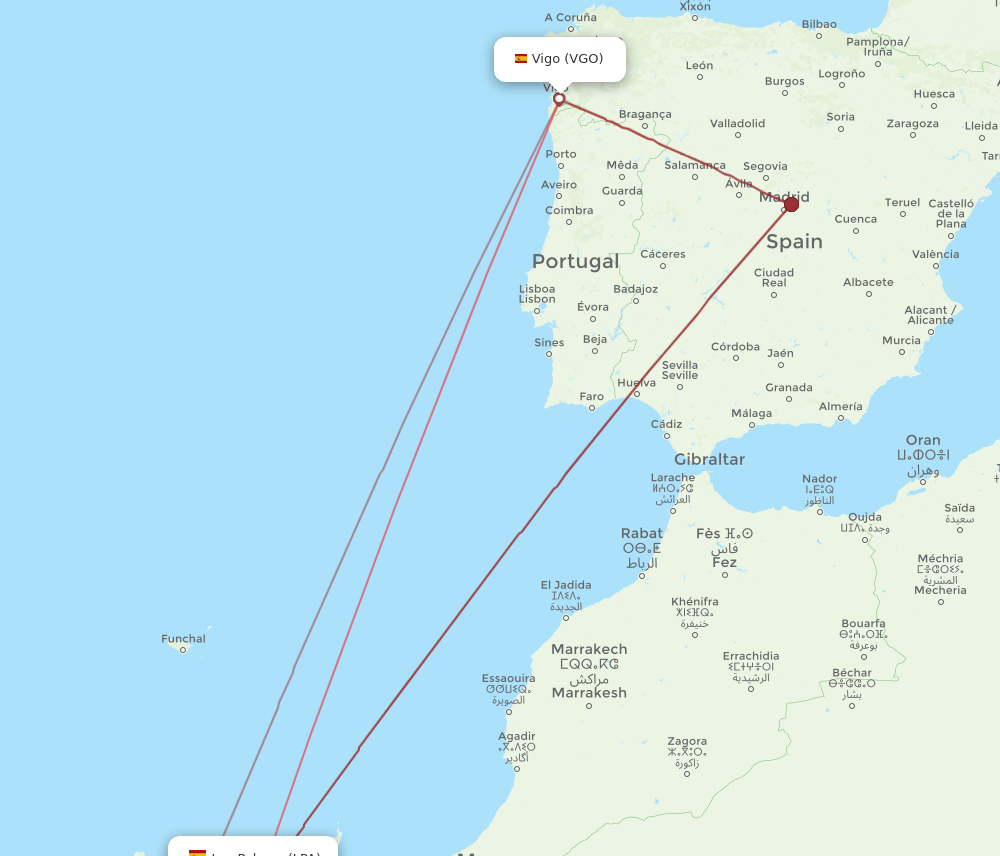 VGO-LPA flight routes