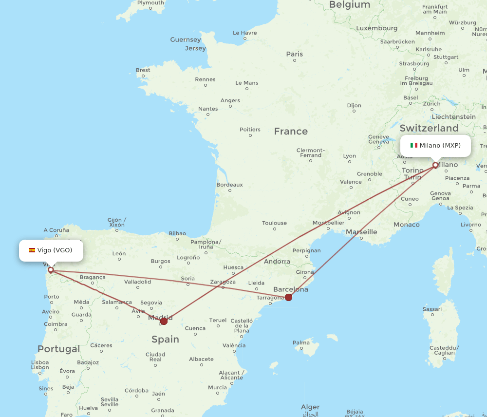 VGO-MXP flight routes