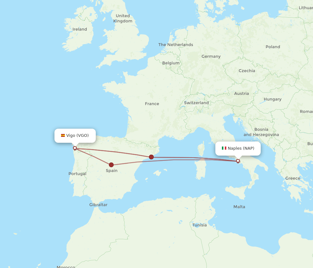VGO-NAP flight routes
