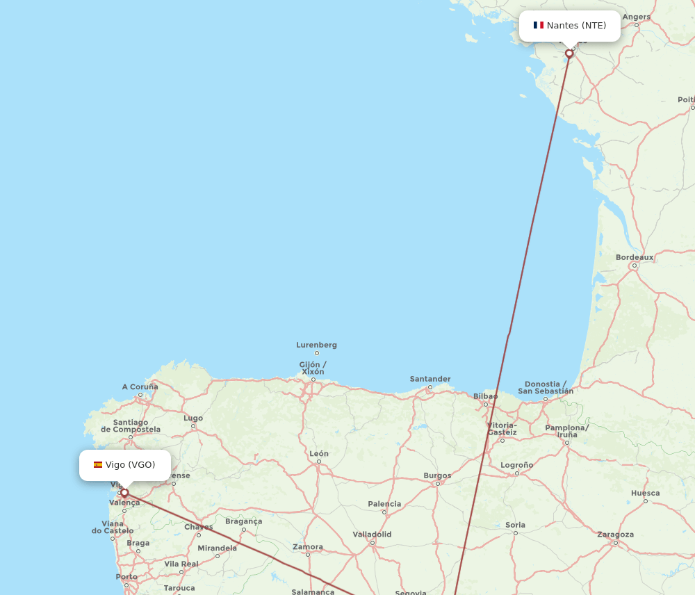 VGO-NTE flight routes