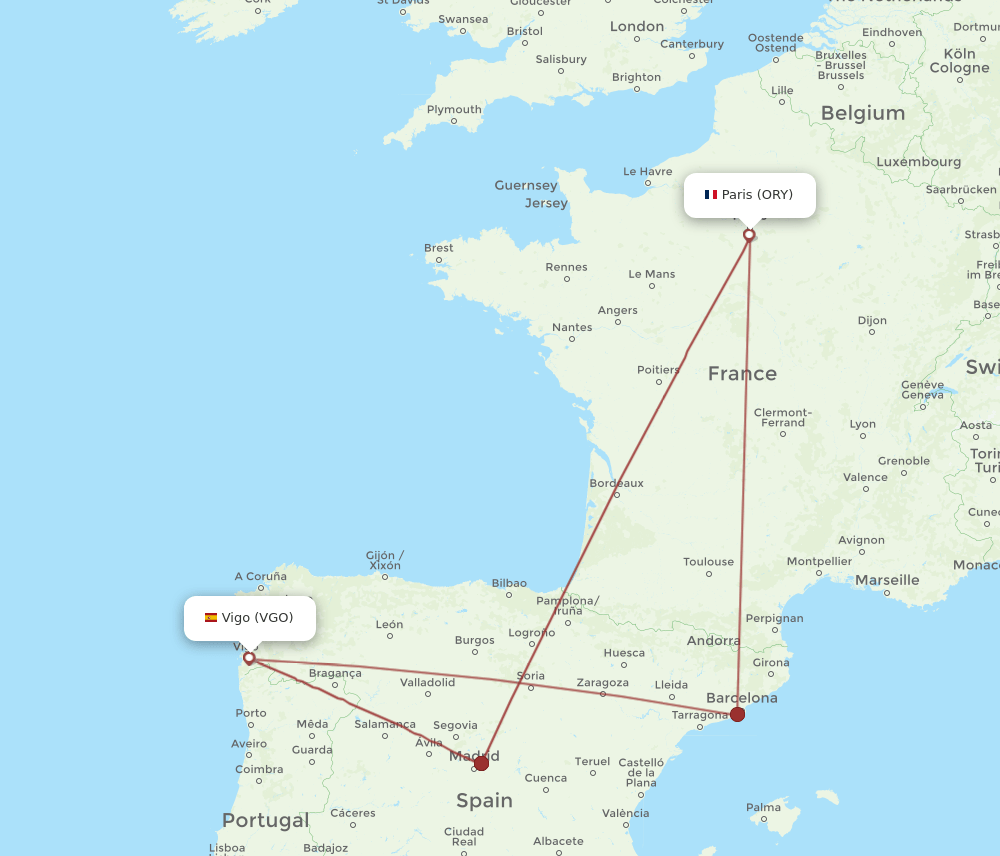 VGO-ORY flight routes