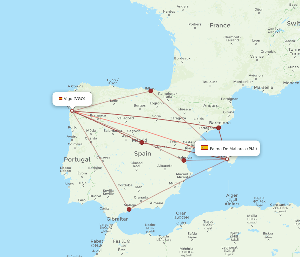VGO-PMI flight routes