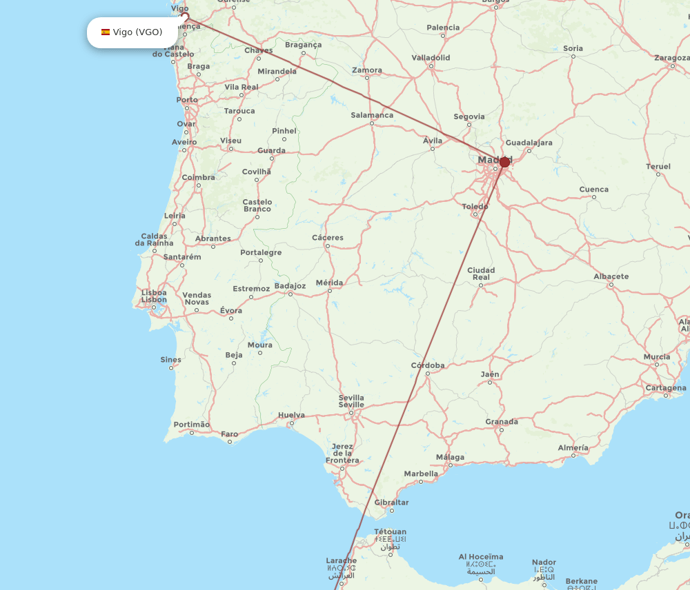 VGO-RBA flight routes