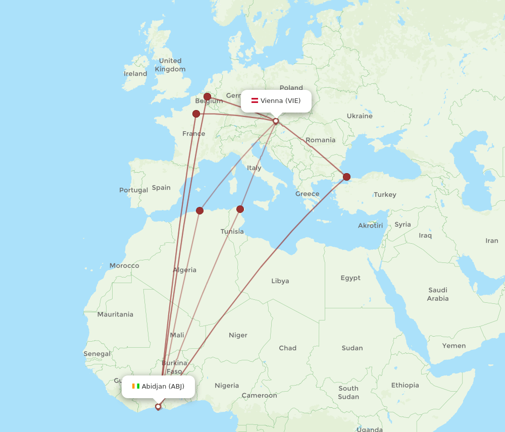 VIE-ABJ flight routes