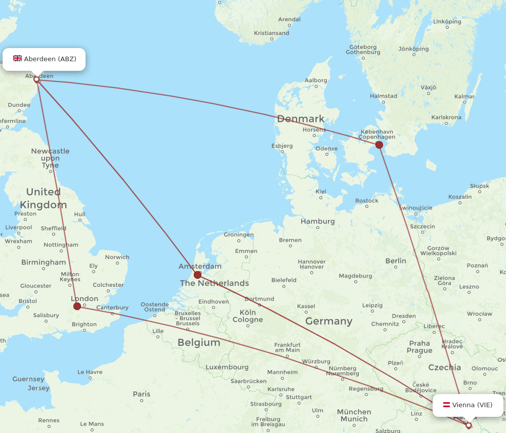 VIE-ABZ flight routes