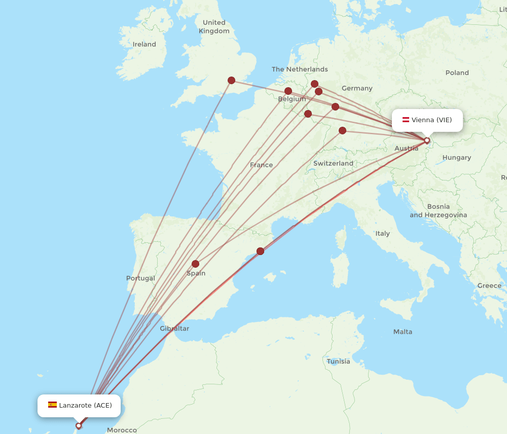 VIE-ACE flight routes