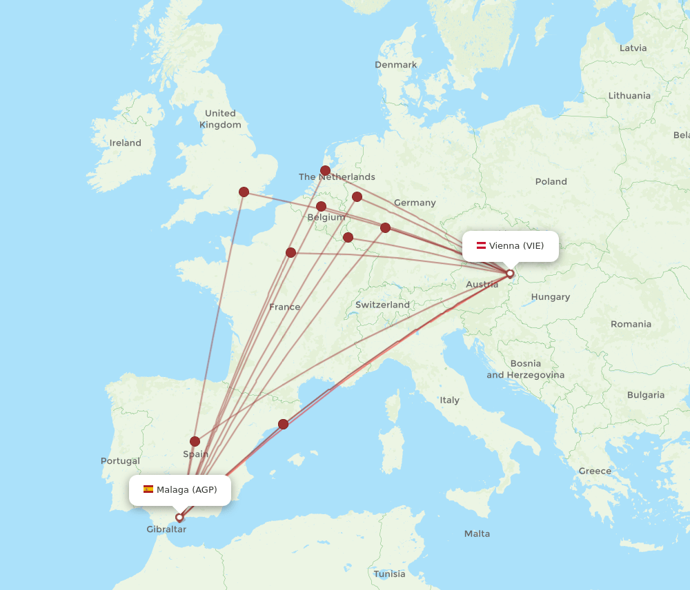 VIE-AGP flight routes