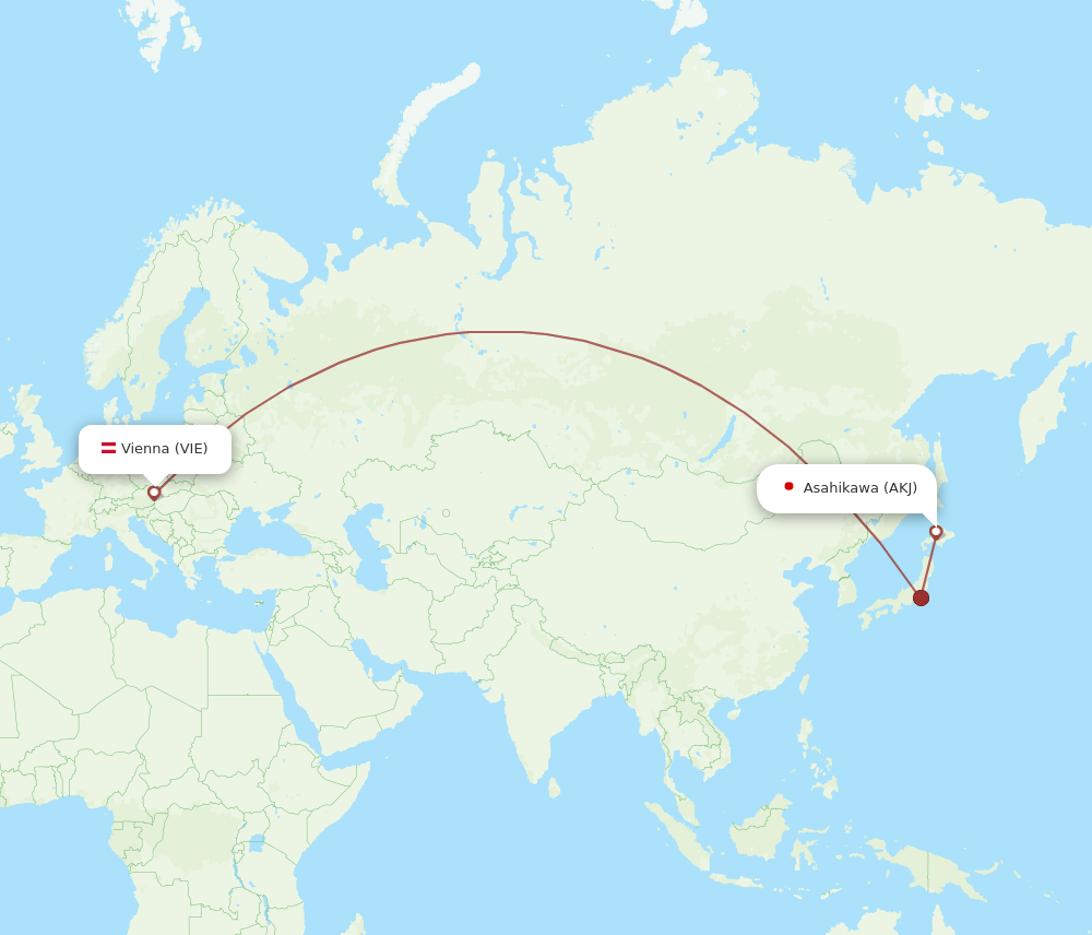 VIE to AKJ flights and routes map