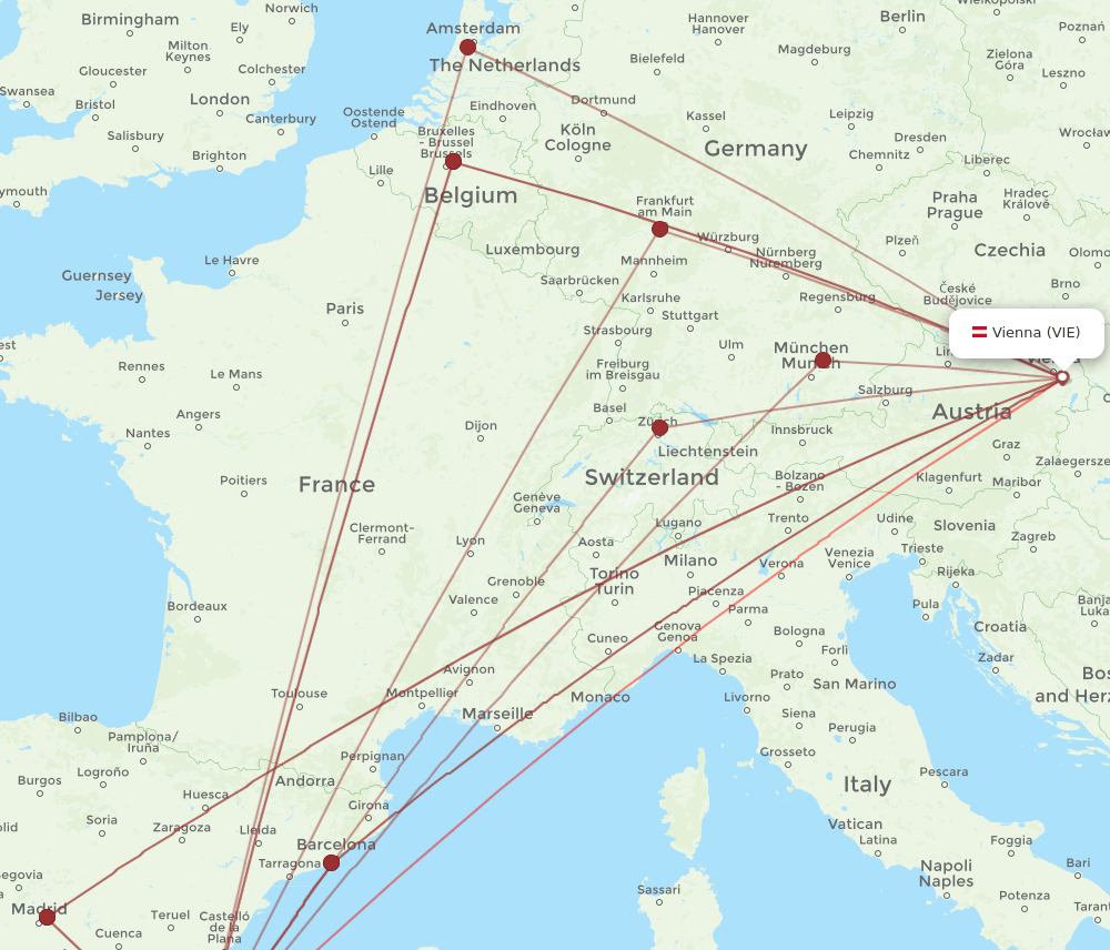 VIE-ALC flight routes