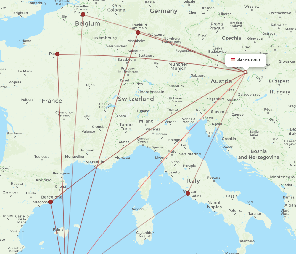 VIE-ALG flight routes