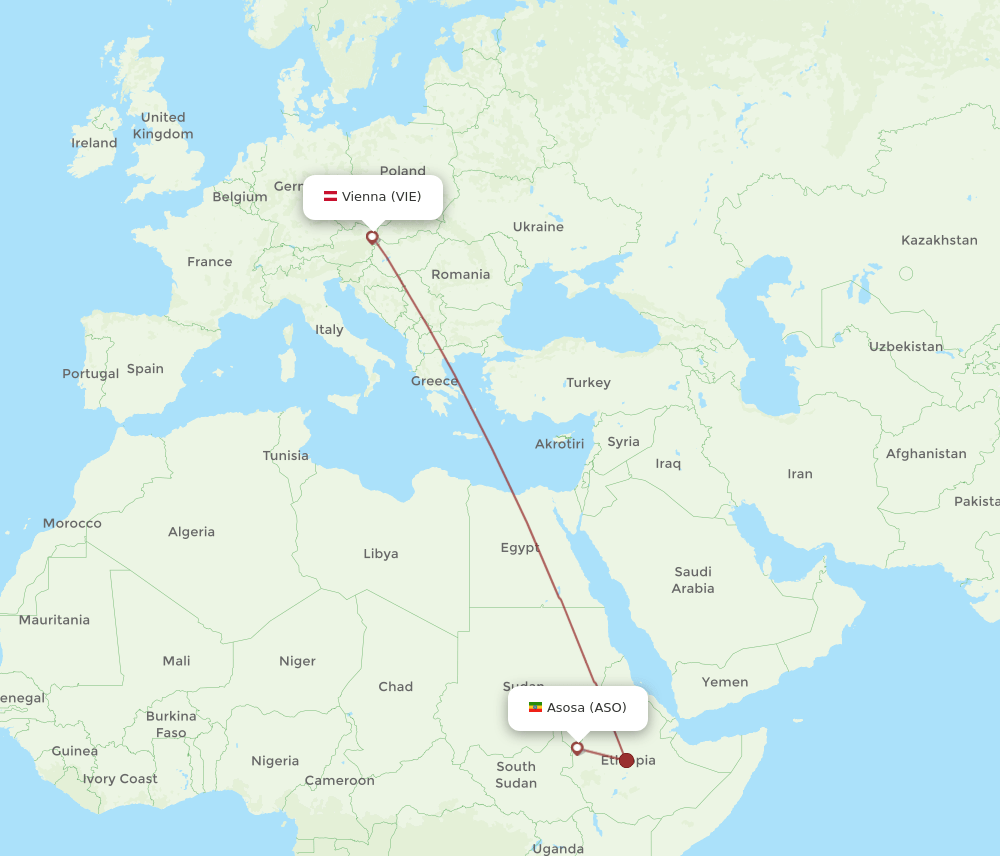 VIE-ASO flight routes