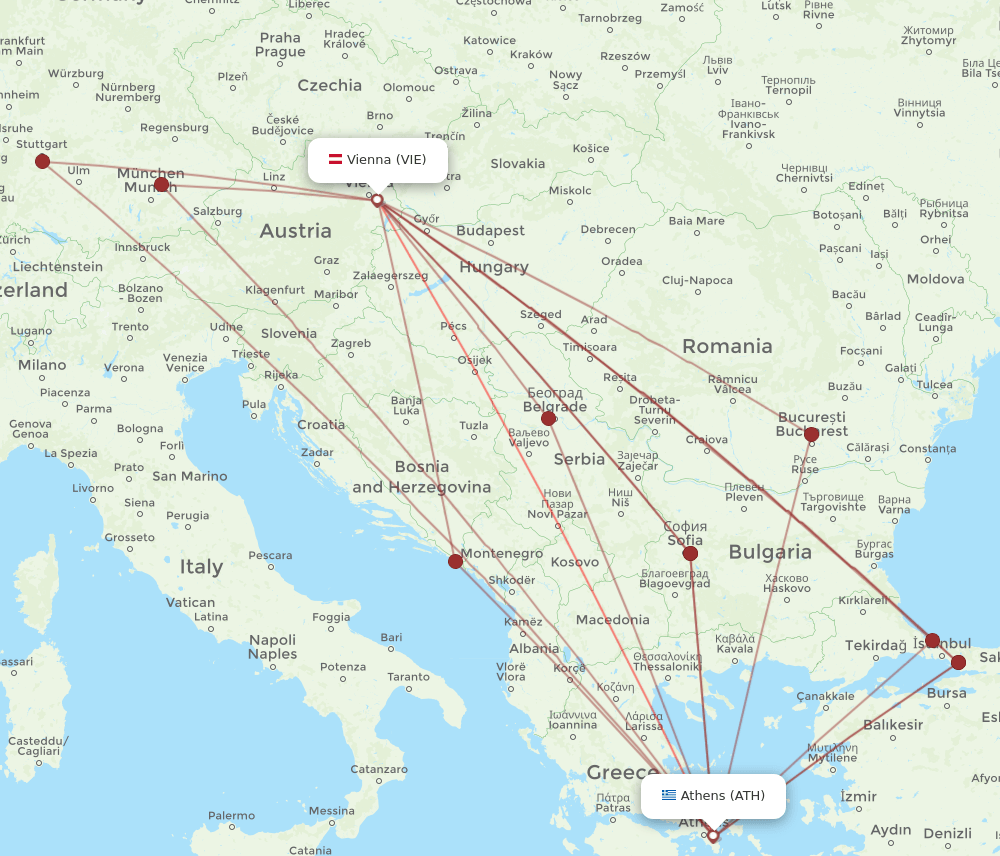 VIE-ATH flight routes