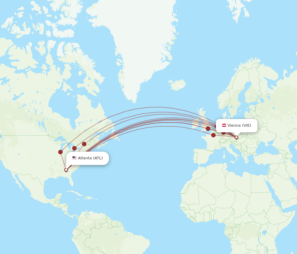 VIE-ATL flight routes